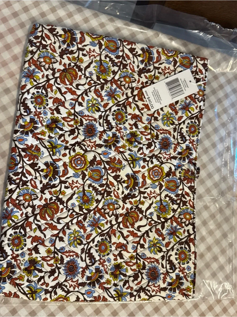 Vera Bradley Marrakesh Vines Cream Floral Laptop Insert - Brown, Blue, Yellow